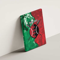 Personalized Kenya Maasai Shield Canvas Wall Art Green Red Kenyan Lion Half Style - Wonder Print Shop