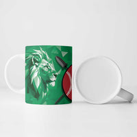 Personalized Kenya Maasai Shield Ceramic Mug Green Red Kenyan Lion Half Style - Wonder Print Shop