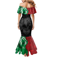 Personalized Kenya Maasai Shield Family Matching Mermaid Dress and Hawaiian Shirt Green Red Kenyan Lion Half Style - Wonder Print Shop