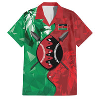 Personalized Kenya Maasai Shield Family Matching Summer Maxi Dress and Hawaiian Shirt Green Red Kenyan Lion Half Style - Wonder Print Shop