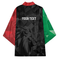 Personalized Kenya Maasai Shield Kimono Green Red Kenyan Lion Half Style - Wonder Print Shop