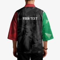 Personalized Kenya Maasai Shield Kimono Green Red Kenyan Lion Half Style - Wonder Print Shop