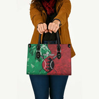 Personalized Kenya Maasai Shield Leather Bag Green Red Kenyan Lion Half Style - Wonder Print Shop