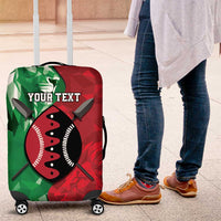 Personalized Kenya Maasai Shield Luggage Cover Green Red Kenyan Lion Half Style - Wonder Print Shop