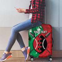 Personalized Kenya Maasai Shield Luggage Cover Green Red Kenyan Lion Half Style - Wonder Print Shop