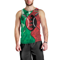 Personalized Kenya Maasai Shield Men Tank Top Green Red Kenyan Lion Half Style - Wonder Print Shop