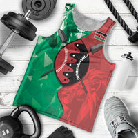 Personalized Kenya Maasai Shield Men Tank Top Green Red Kenyan Lion Half Style - Wonder Print Shop