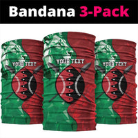 Personalized Kenya Maasai Shield Neck Gaiter Green Red Kenyan Lion Half Style - Wonder Print Shop