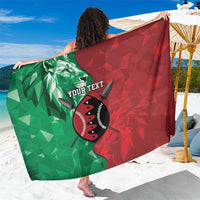 Personalized Kenya Maasai Shield Sarong Green Red Kenyan Lion Half Style - Wonder Print Shop