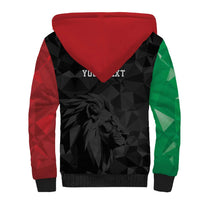 Personalized Kenya Maasai Shield Sherpa Hoodie Green Red Kenyan Lion Half Style - Wonder Print Shop