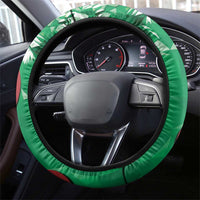Kenya Maasai Shield Steering Wheel Cover Green Red Kenyan Lion Half Style - Wonder Print Shop