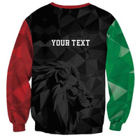 Personalized Kenya Maasai Shield Sweatshirt Green Red Kenyan Lion Half Style - Wonder Print Shop