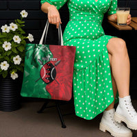 Personalized Kenya Maasai Shield Tote Bag Green Red Kenyan Lion Half Style - Wonder Print Shop