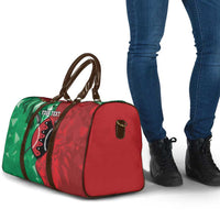 Personalized Kenya Maasai Shield Travel Bag Green Red Kenyan Lion Half Style - Wonder Print Shop