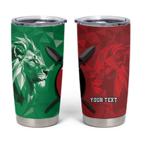 Personalized Kenya Maasai Shield Tumbler Cup Green Red Kenyan Lion Half Style - Wonder Print Shop