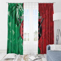 Personalized Kenya Maasai Shield Window Curtain Green Red Kenyan Lion Half Style - Wonder Print Shop