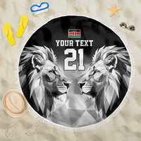 Kenya Rugby Custom Beach Blanket Black Kenyan 22-23 Motif - Wonder Print Shop
