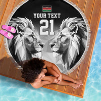 Kenya Rugby Custom Beach Blanket Black Kenyan 22-23 Motif - Wonder Print Shop