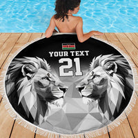 Kenya Rugby Custom Beach Blanket Black Kenyan 22-23 Motif - Wonder Print Shop