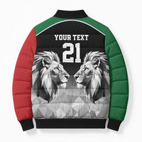 Kenya Rugby Custom Bomber Puffer Jacket Black Kenyan 22-23 Motif - Wonder Print Shop