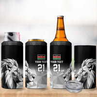 Kenya Rugby Custom 4 in 1 Can Cooler Tumbler Black Kenyan 22-23 Motif - Wonder Print Shop