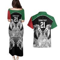 Kenya Rugby Custom Couples Matching Puletasi and Hawaiian Shirt Black Kenyan 22-23 Motif - Wonder Print Shop