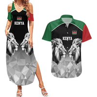 Kenya Rugby Custom Couples Matching Summer Maxi Dress and Hawaiian Shirt Black Kenyan 22-23 Motif - Wonder Print Shop