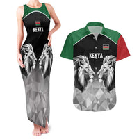 Kenya Rugby Custom Couples Matching Tank Maxi Dress and Hawaiian Shirt Black Kenyan 22-23 Motif - Wonder Print Shop