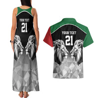 Kenya Rugby Custom Couples Matching Tank Maxi Dress and Hawaiian Shirt Black Kenyan 22-23 Motif - Wonder Print Shop