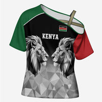 Kenya Rugby Custom Cross Shoulder Shirt Black Kenyan 22-23 Motif - Wonder Print Shop
