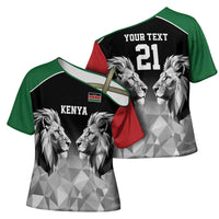 Kenya Rugby Custom Cross Shoulder Shirt Black Kenyan 22-23 Motif - Wonder Print Shop