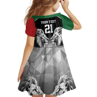Kenya Rugby Custom Family Matching Off Shoulder Short Dress and Hawaiian Shirt Black Kenyan 22-23 Motif - Wonder Print Shop