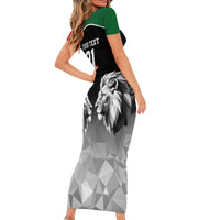 Kenya Rugby Custom Family Matching Short Sleeve Bodycon Dress and Hawaiian Shirt Black Kenyan 22-23 Motif - Wonder Print Shop