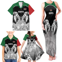 Kenya Rugby Custom Family Matching Tank Maxi Dress and Hawaiian Shirt Black Kenyan 22-23 Motif - Wonder Print Shop