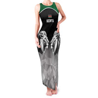 Kenya Rugby Custom Family Matching Tank Maxi Dress and Hawaiian Shirt Black Kenyan 22-23 Motif - Wonder Print Shop