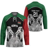 Kenya Rugby Custom Hockey Jersey Black Kenyan 22-23 Motif - Wonder Print Shop