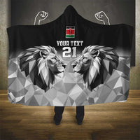 Kenya Rugby Custom Hooded Blanket Black Kenyan 22-23 Motif - Wonder Print Shop