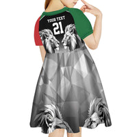 Kenya Rugby Custom Kid Short Sleeve Dress Black Kenyan 22-23 Motif - Wonder Print Shop