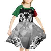 Kenya Rugby Custom Kid Short Sleeve Dress Black Kenyan 22-23 Motif - Wonder Print Shop