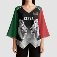Kenya Rugby Custom Kimono Sleeve Blouse Black Kenyan 22-23 Motif - Wonder Print Shop