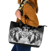 Kenya Rugby Custom Leather Tote Bag Black Kenyan 22-23 Motif - Wonder Print Shop