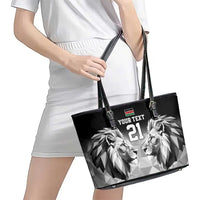 Kenya Rugby Custom Leather Tote Bag Black Kenyan 22-23 Motif - Wonder Print Shop