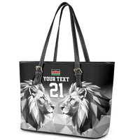 Kenya Rugby Custom Leather Tote Bag Black Kenyan 22-23 Motif - Wonder Print Shop