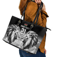Kenya Rugby Custom Leather Tote Bag Black Kenyan 22-23 Motif - Wonder Print Shop