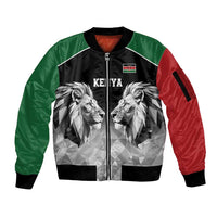Kenya Rugby Custom Sleeve Zip Bomber Jacket Black Kenyan 22-23 Motif - Wonder Print Shop