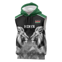 Kenya Rugby Custom Sleeveless Hoodie Black Kenyan 22-23 Motif - Wonder Print Shop