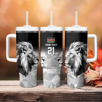 Kenya Rugby Custom Tumbler With Handle Black Kenyan 22-23 Motif - Wonder Print Shop