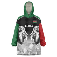 Kenya Rugby Custom Wearable Blanket Hoodie Black Kenyan 22-23 Motif - Wonder Print Shop