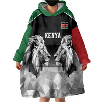 Kenya Rugby Custom Wearable Blanket Hoodie Black Kenyan 22-23 Motif - Wonder Print Shop