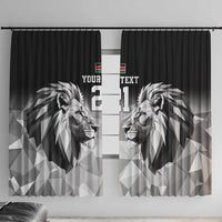 Kenya Rugby Custom Window Curtain Black Kenyan 22-23 Motif - Wonder Print Shop